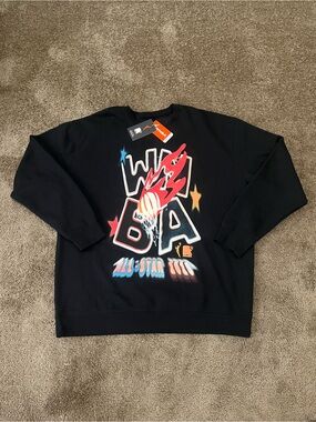 WNBA Round21 Black Graphic Crewneck Sweatshirt 3XL All-Star Weekend 2025